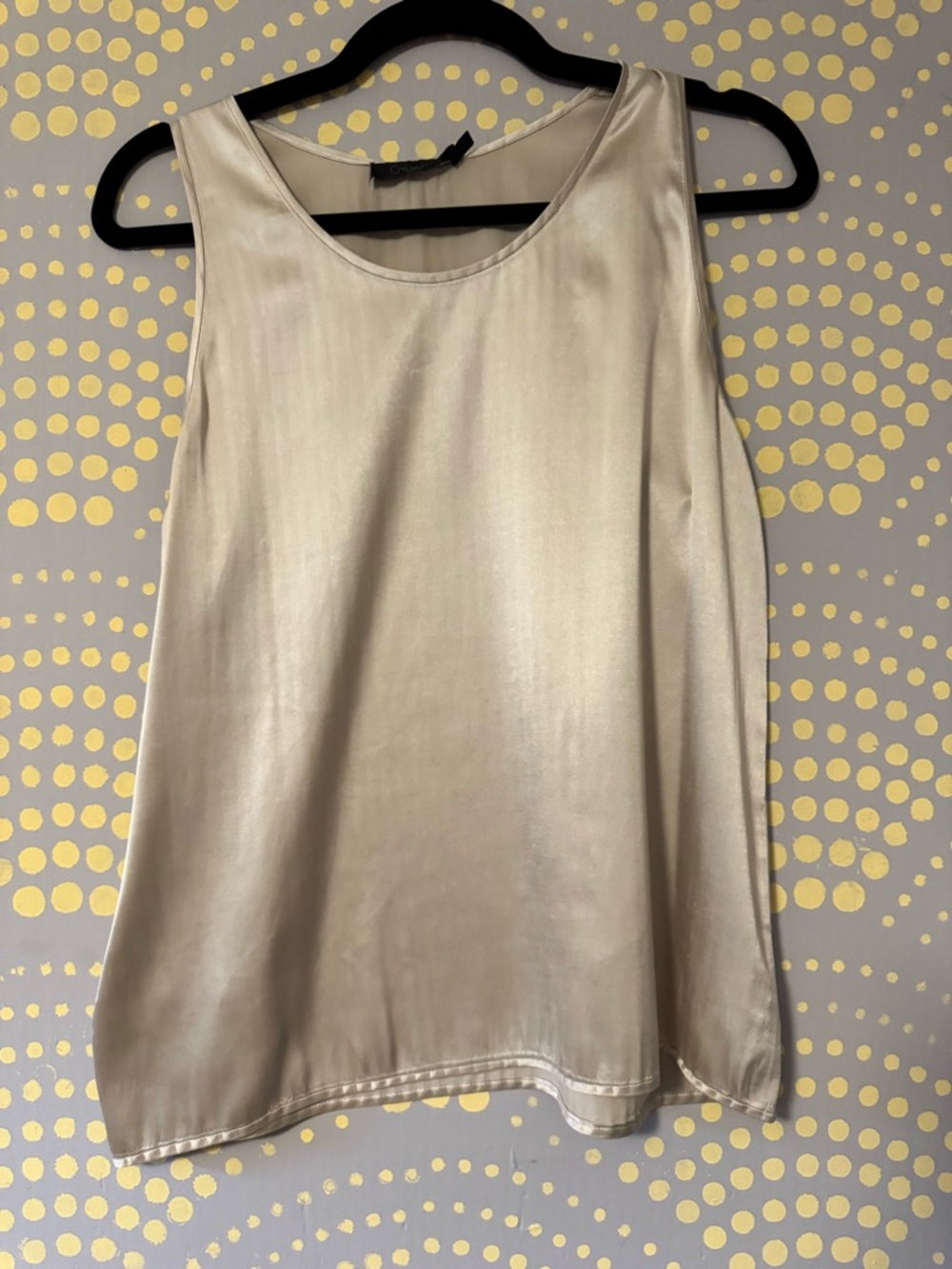 Calvin Klein Collection Y2K Minimalist Silk Champagne Top